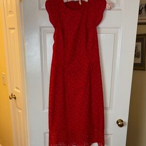 Sachin + Babi Vibrant Red Eyelet Mini Dress